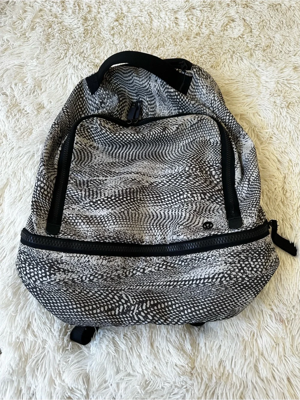 LULULEMON City Adventurer Black White Backpack 17L Swerve Vapor Metal Print